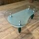 Glass and organic wood coffee table