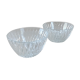 2 faceted glass cups