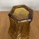Amber moulded glass vase in Art Deco style