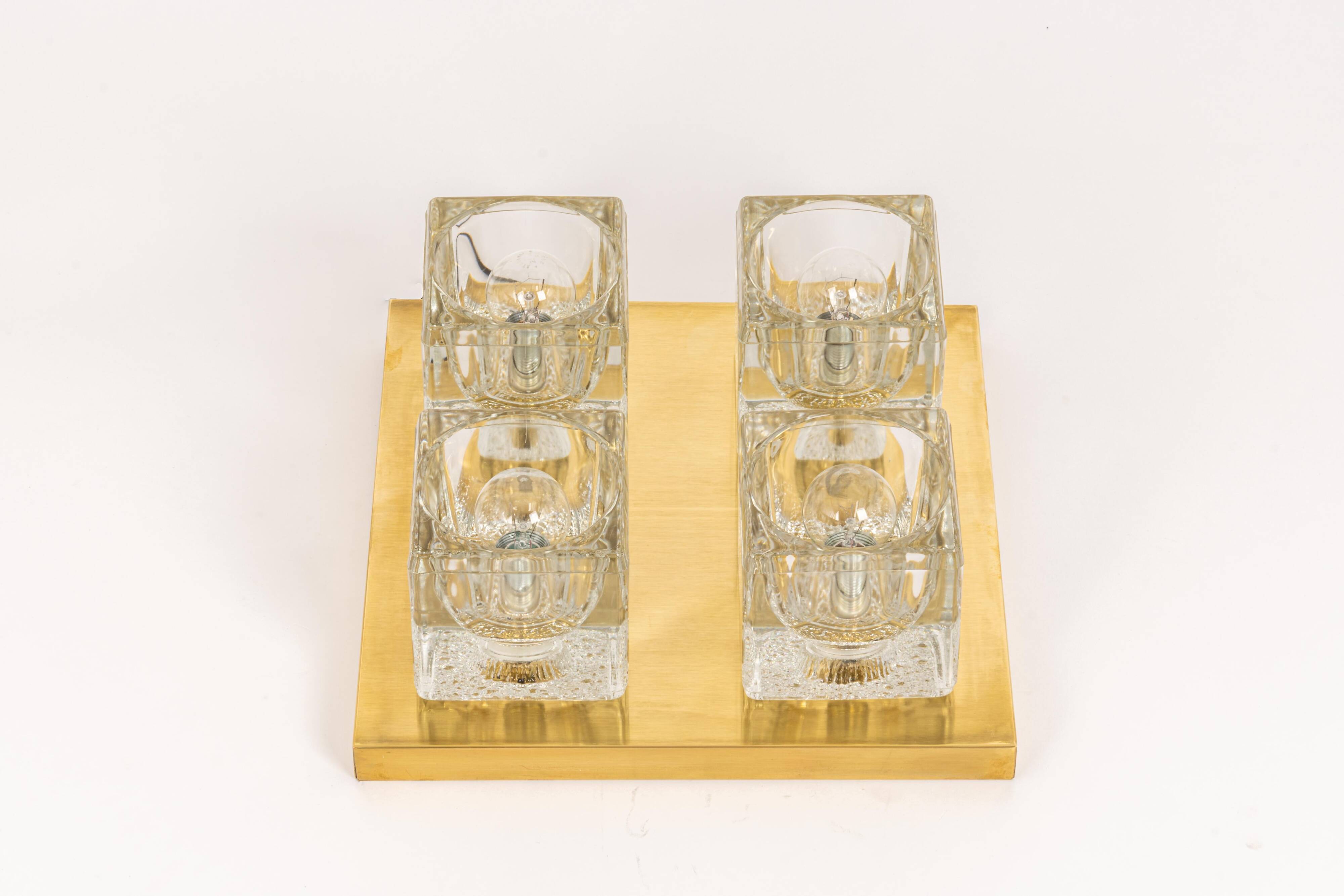Plafonnier en verre par Peill & Putzler, Allemagne, années 1970