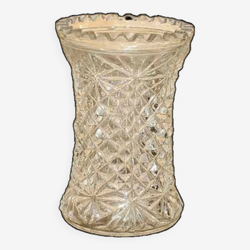 Chiseled glass vase