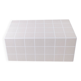 Ceramic coffee table-rectangular-tiles-white-matt white-Tile table