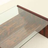 Italian coffee table in rosewood with magazine rack, 1960s.