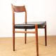6 Danish chairs in teak and new skai, model 418 Arne Vodder 1960.