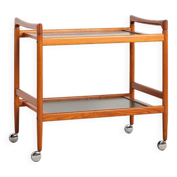 Dessert or bar cart, Dyrlund, mid-20th century design in teak.