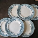 Set de 6 assiettes plates Longwy, modèle Watteau