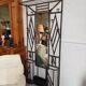 Exceptional and imposing hall wardrobe in hammered wrought iron.