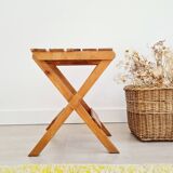 Tabouret pliant ancien en bois - porte-plantes en bois