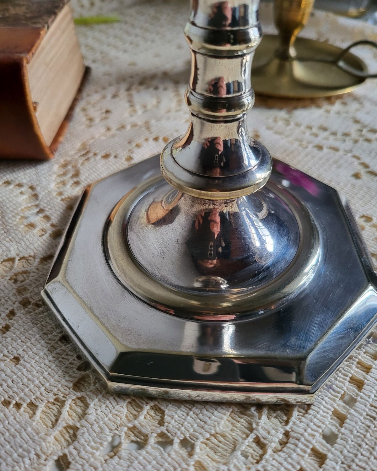 Pair of silver-plated candlesticks