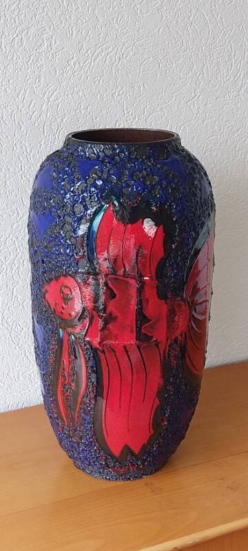 Fat Lava 'Fire Fish'Floor vase by Scheurich, 1970's
