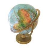Globe Earth Mapworld embossed on brass stand and brass hooping