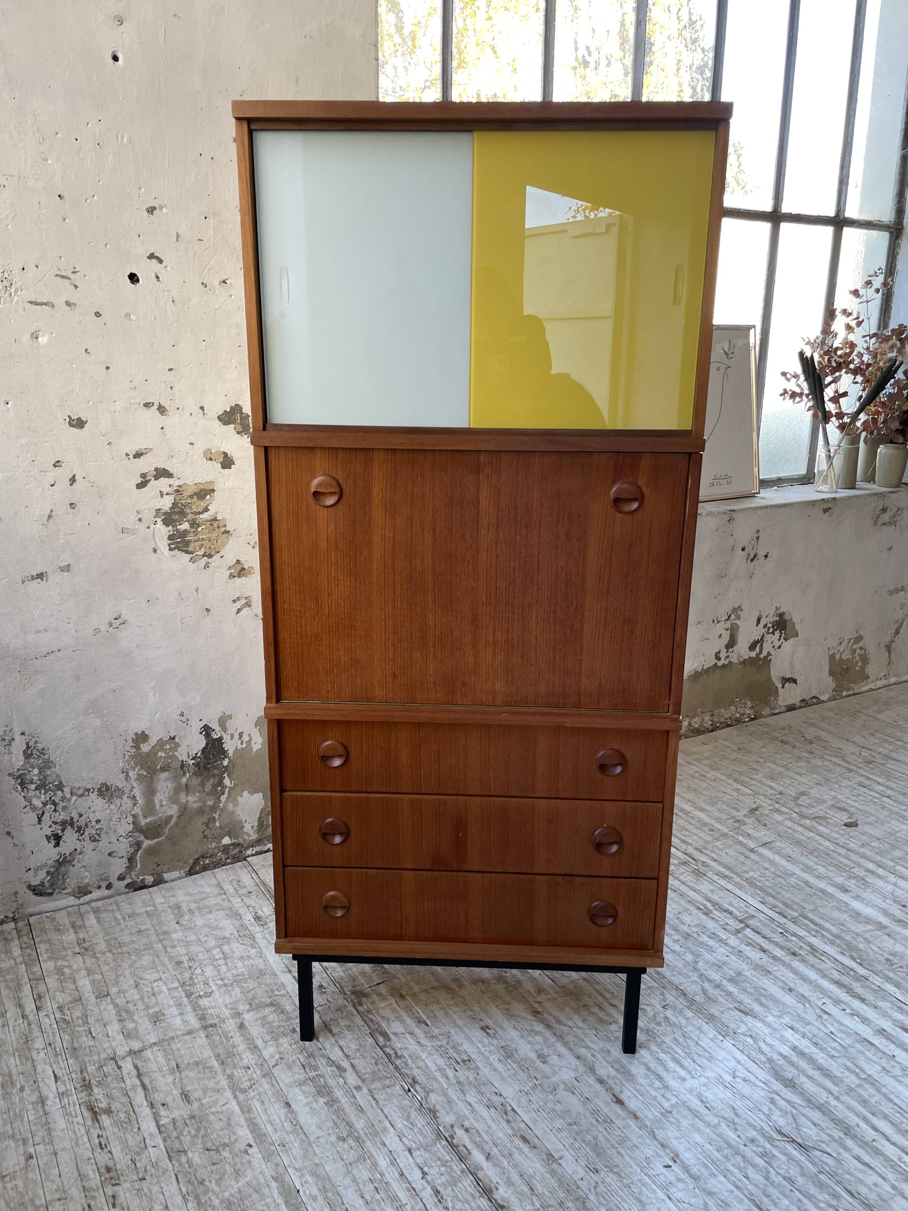 Modernist teak secretary desk, 1950s