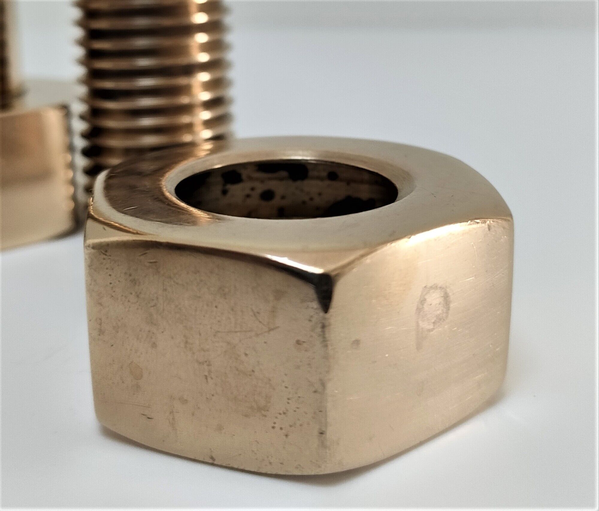 Box case solid brass shape nut bolt design 70s