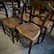 Set of 6 chairs in solid walnut and caning, circa 1870