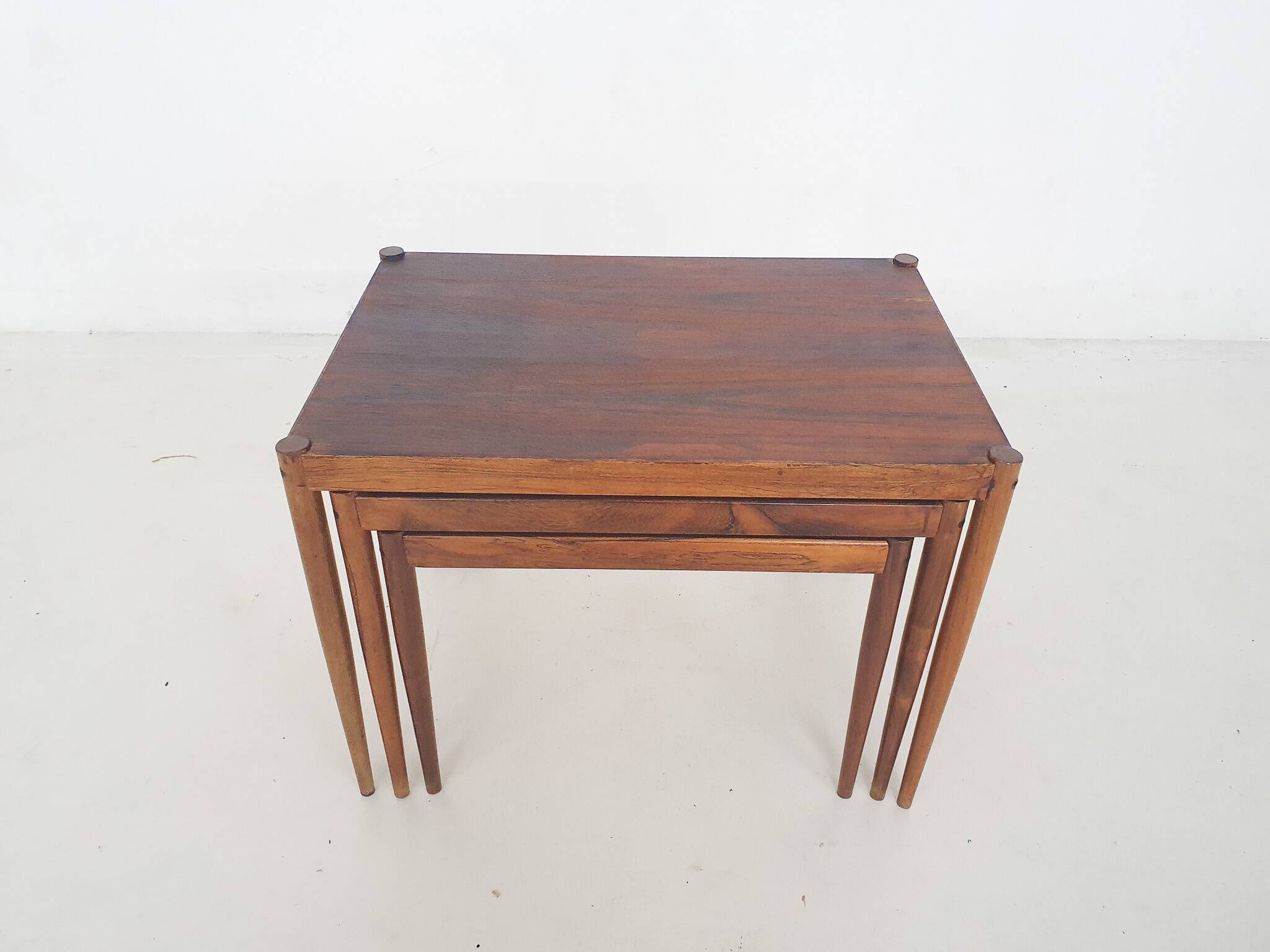 Mid-century wooden nesting tables, The Netherlands 1950's