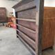 Wall dresser shelf for rustic wooden collection plates (fir and oak)