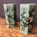 Pair of hexagonal vases