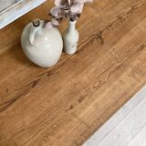 Vintage farm table with spindle legs.