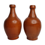 Pair of glazed terracotta jars, 26 cm