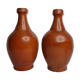 Pair of glazed terracotta jars, 26 cm