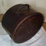 Studded old leather hat box
