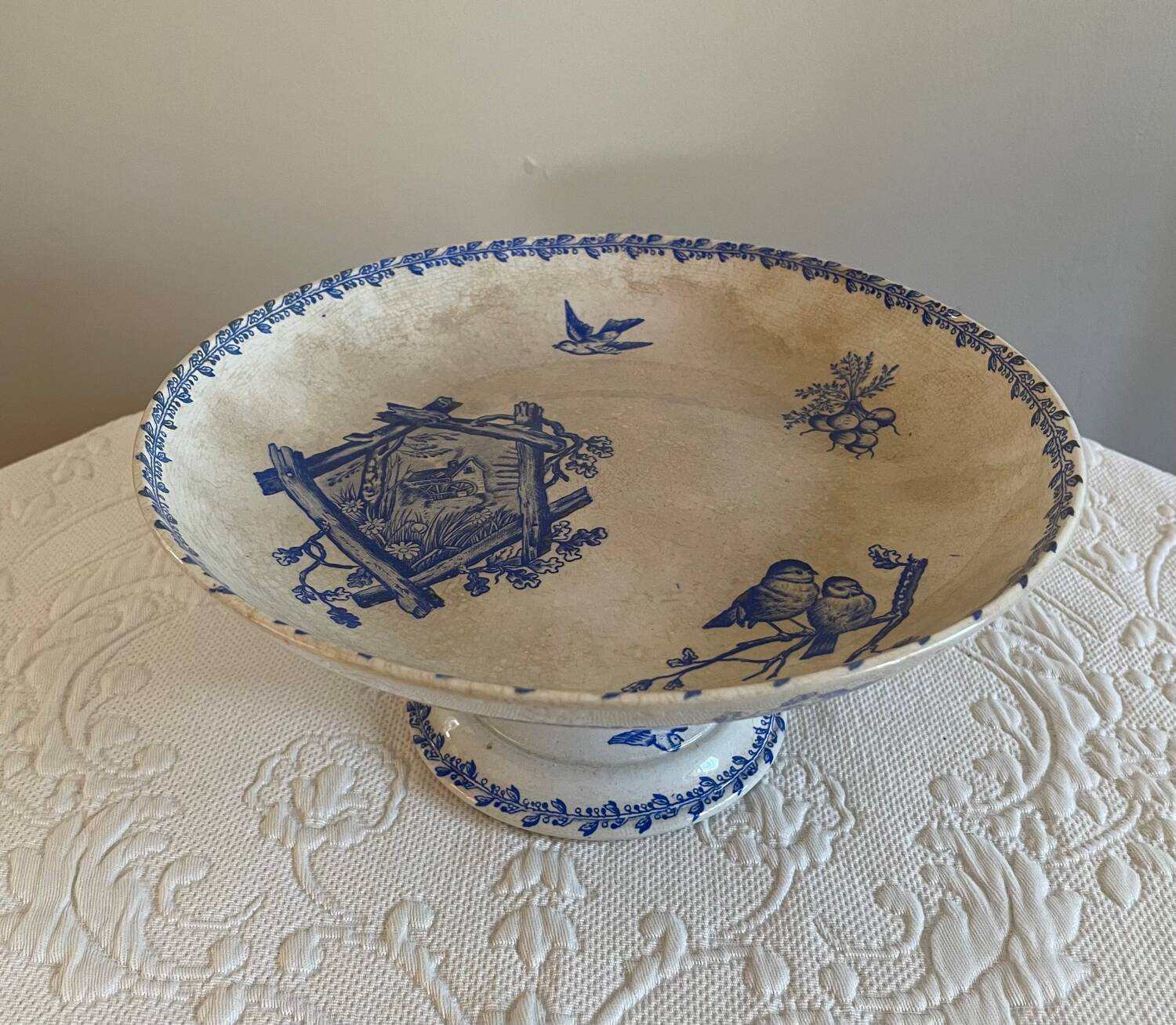 Old Compote Dish Terre de Fer Franco-British Company Sordoillet Cot