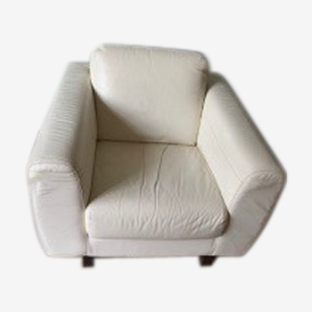 Club Habitat Leather White Cream Chair 90s