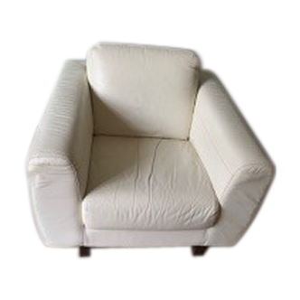 Club Habitat Leather White Cream Chair 90s