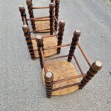 Set of 3 country straw stools