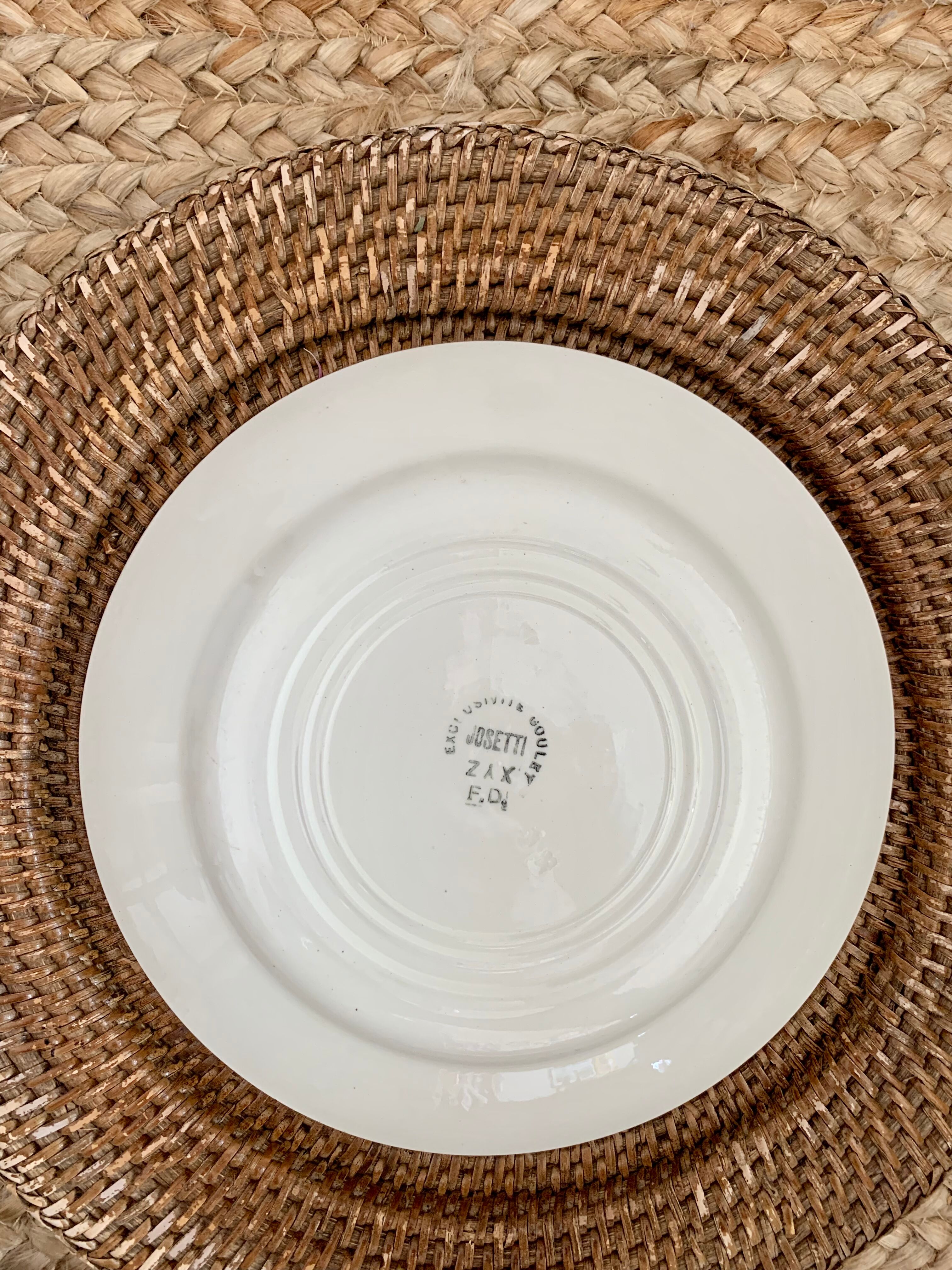 Josetti earthenware service with colorful flowers 1930