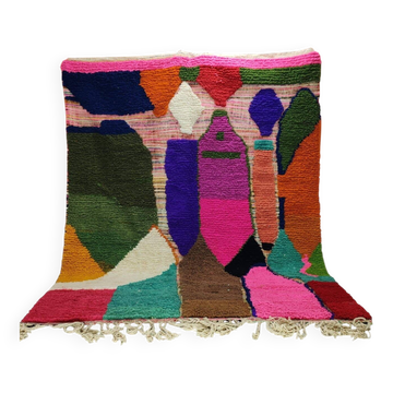 Tapis Boujaad berbère marocain en laine – 290 × 220 cm – design abstrait