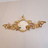 Bronze wall coat rack with chiseled mirror