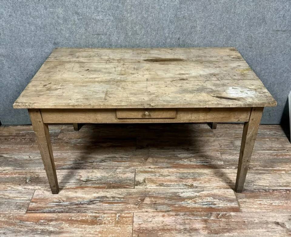 Louis XVI period desk in stripped wood circa 1800