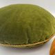 Pair of vintage round velvet cushions