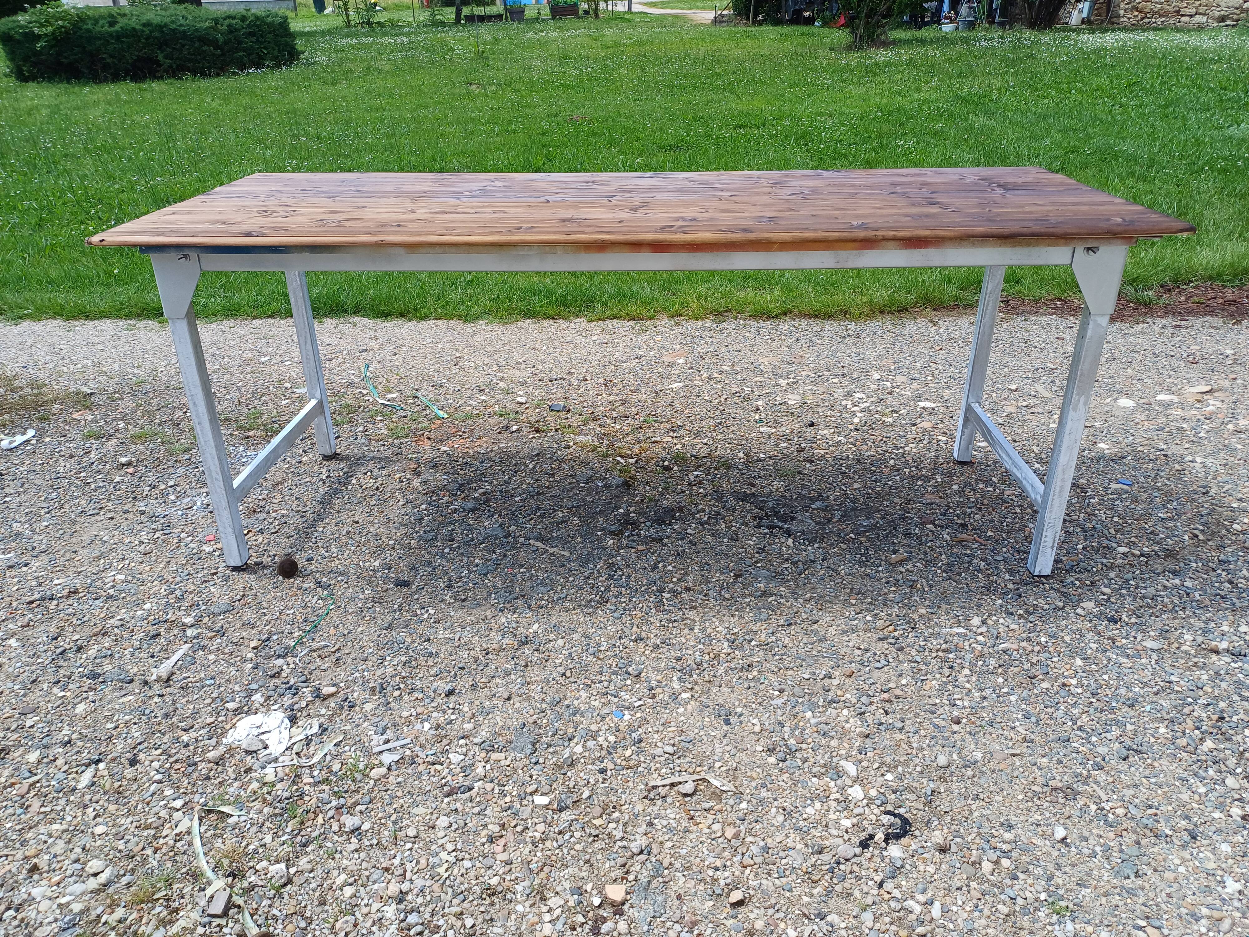 Table Insutrielle en Aluminium et Bois