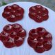 4 oyster plates in vintage red glazed ceramic slip and collector