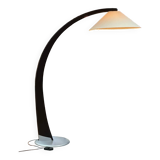 Luna walnut arc floor lamp by Natuzzi, 1990s