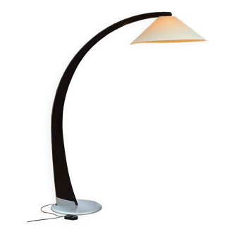 Lampadaire arc en noyer modèle Luna de Natuzzi, années 1990