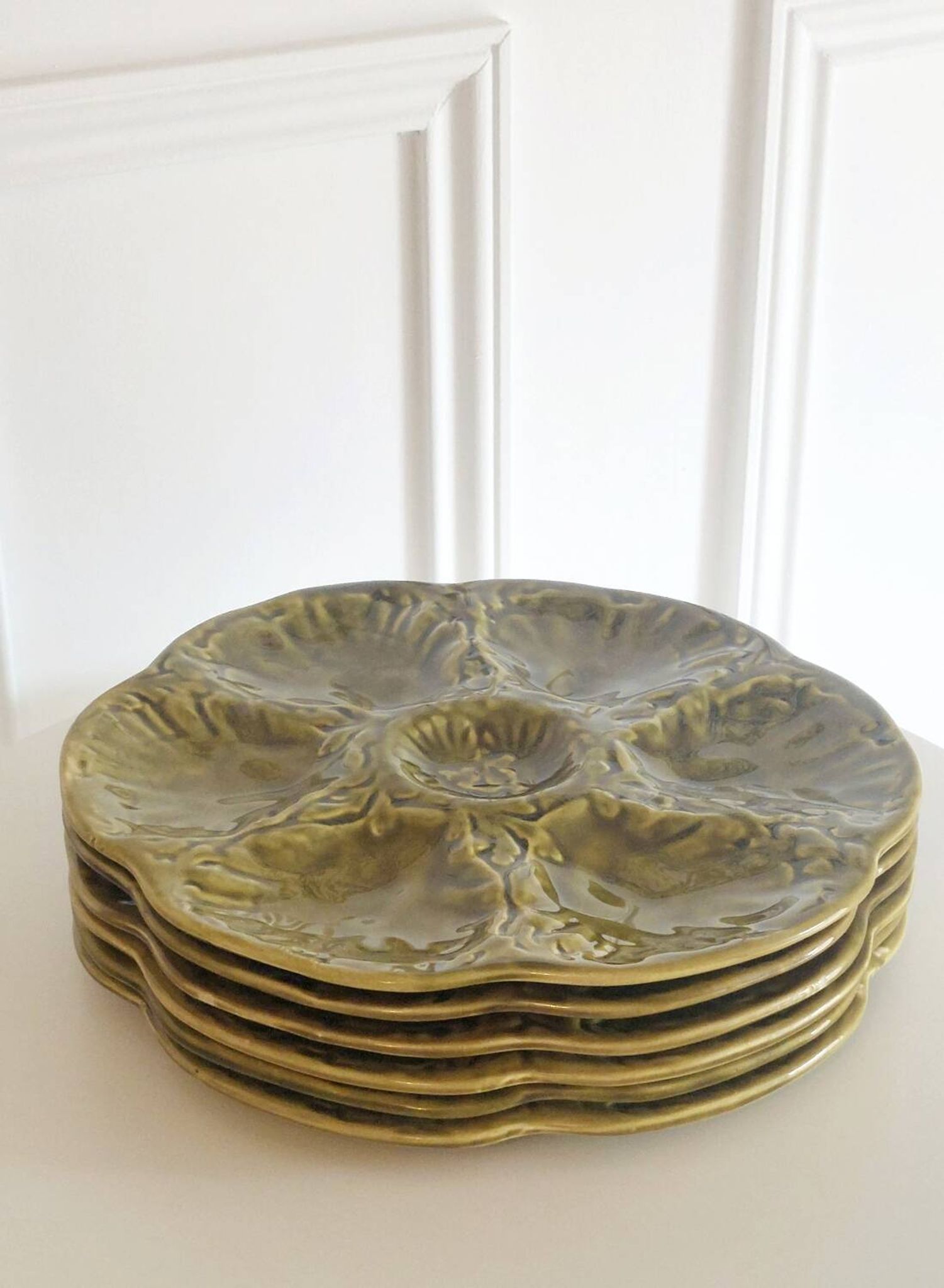 6 oyster plates Gien
