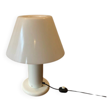 Lampe Guzzini métal laqué blanc hauteur 55cm 1970 vintage