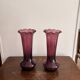 Pair of Trumpet Shaped Soliflore Vases, Purple, Mid Century, Italy, Empoli