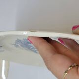 8 Large Vintage Sarreguemines Flanders and Surrey Dinner Plates, White Decor