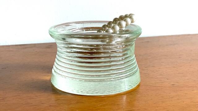 Vintage glass paperweight tray
