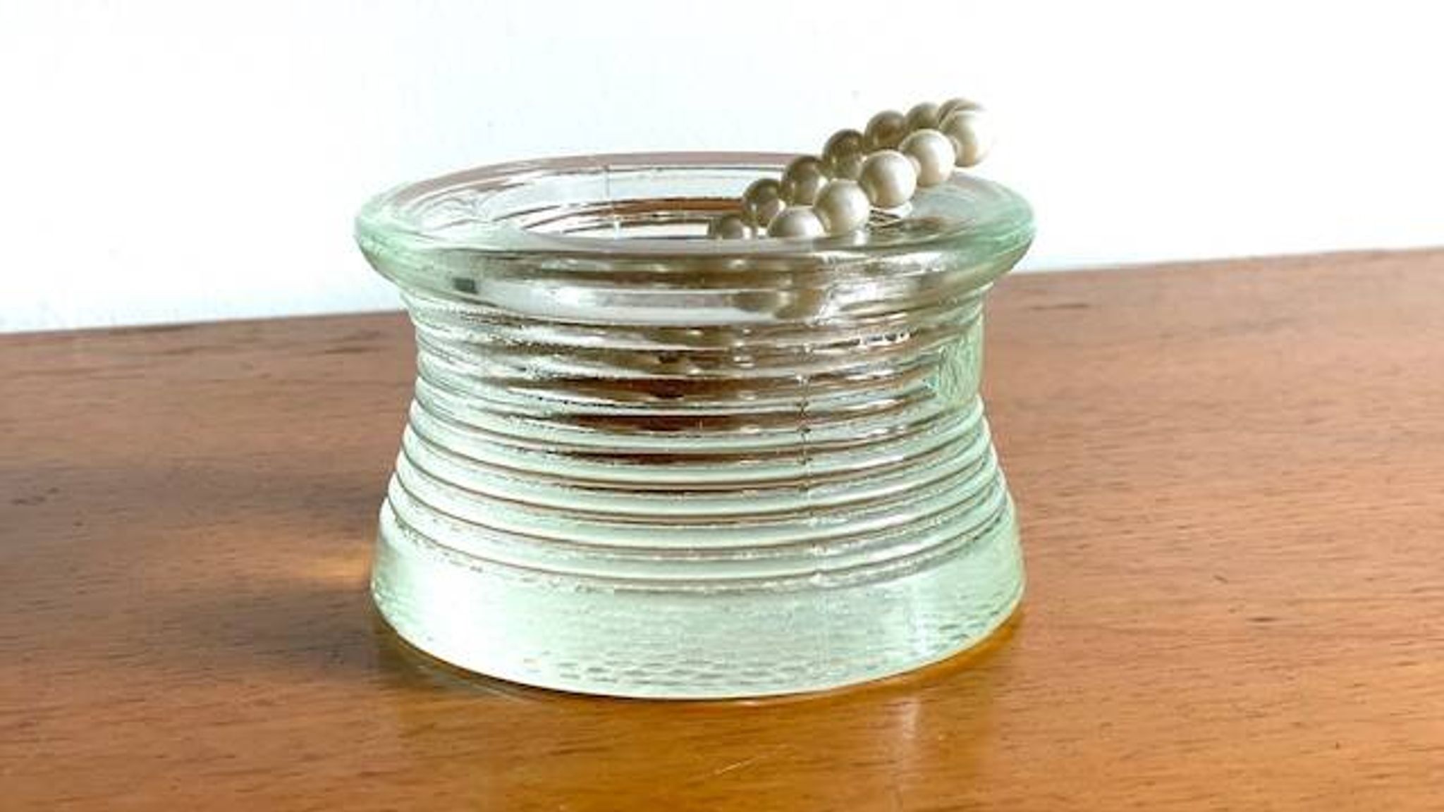 Vintage glass paperweight tray