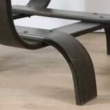 Vintage Fubo edition coffee table in curved wood and glass, 1970