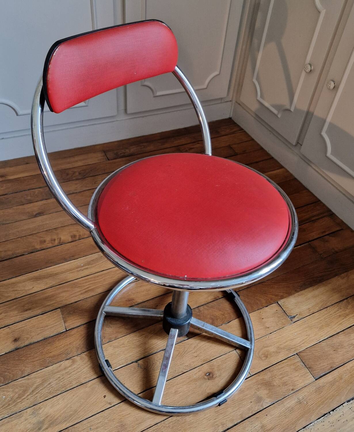 Vintage 70s Art Deco Jazz Style Stool Seat