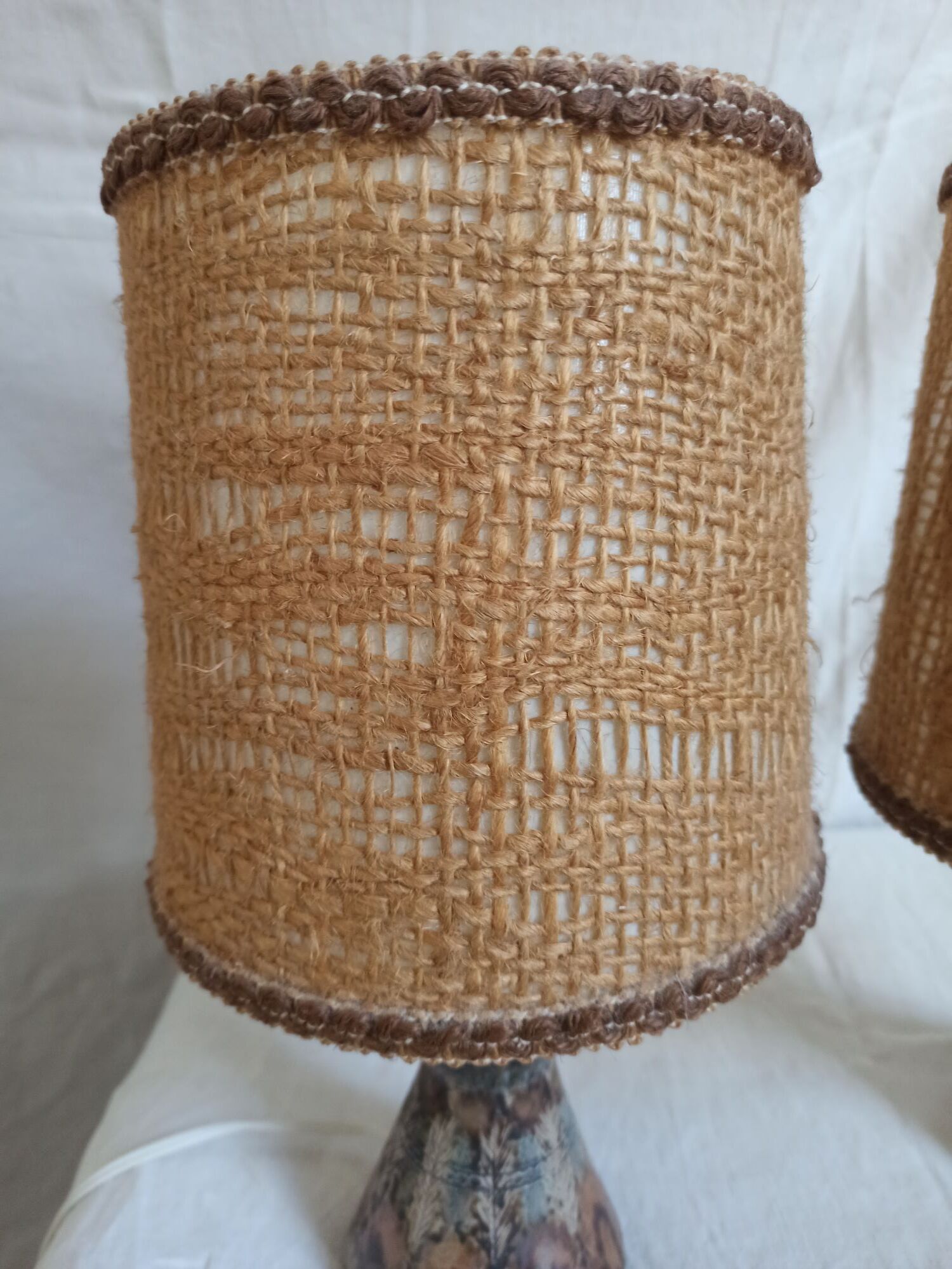 Pair of Courjault ceramic lamps