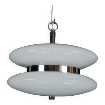 Chandelier en verre blanc Murano de grande taille des années 1970 par Vistosi.