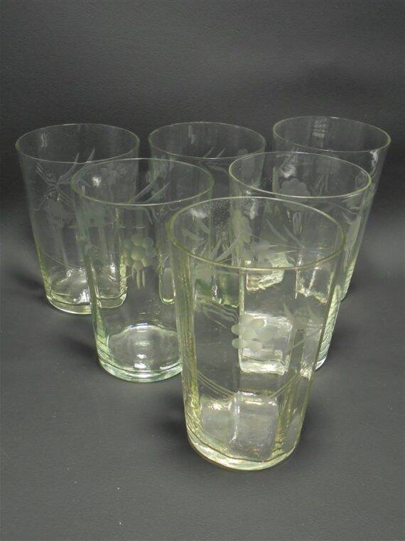 6 antique glasses