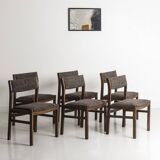 Set of 6 vintage chairs, circa 1970, completely renovated (fabric and structure)